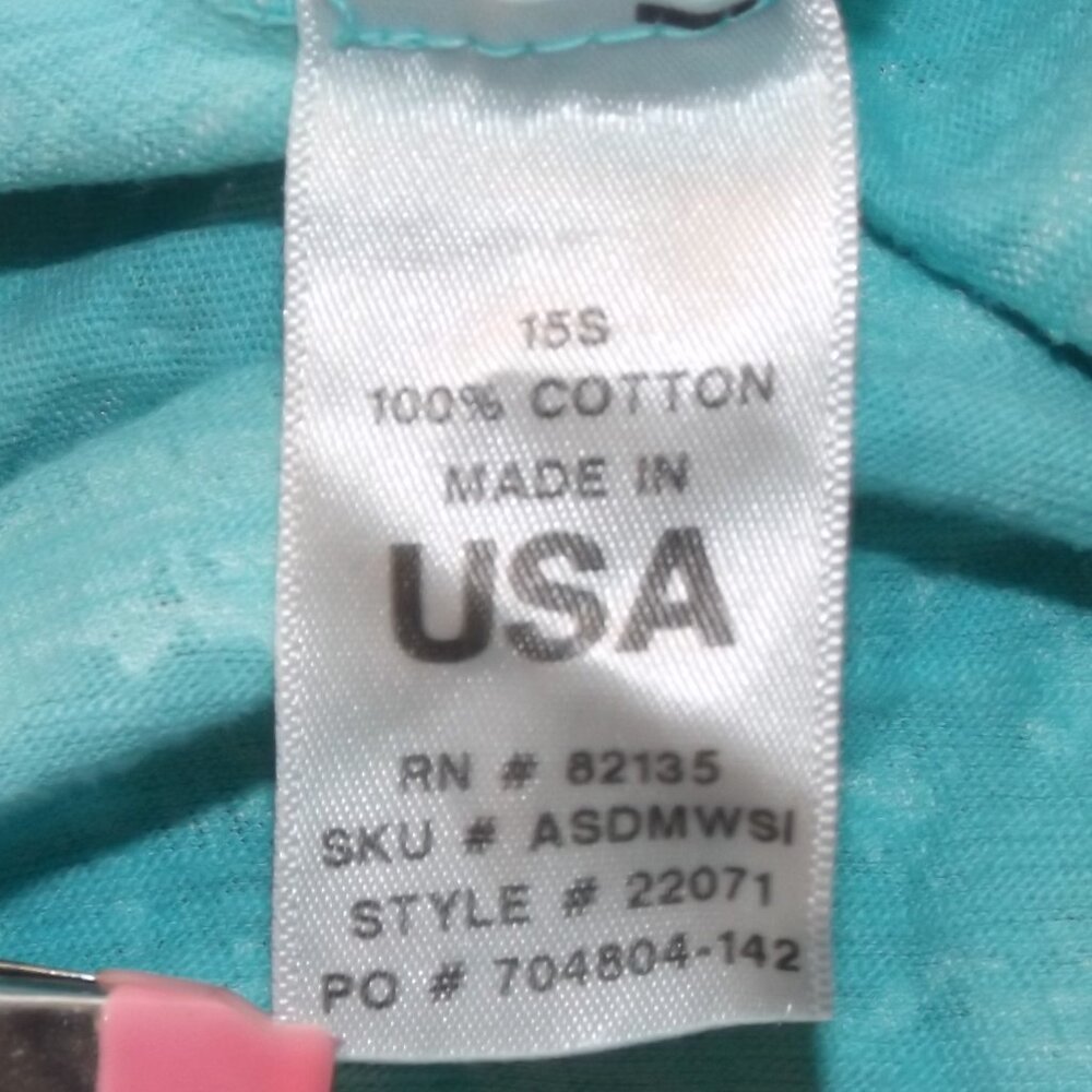 FRESH PRODUCE Dress, M, Aqua/Blue, White abstract stripes, Cut-out back, Jersey - Picture 12 of 13